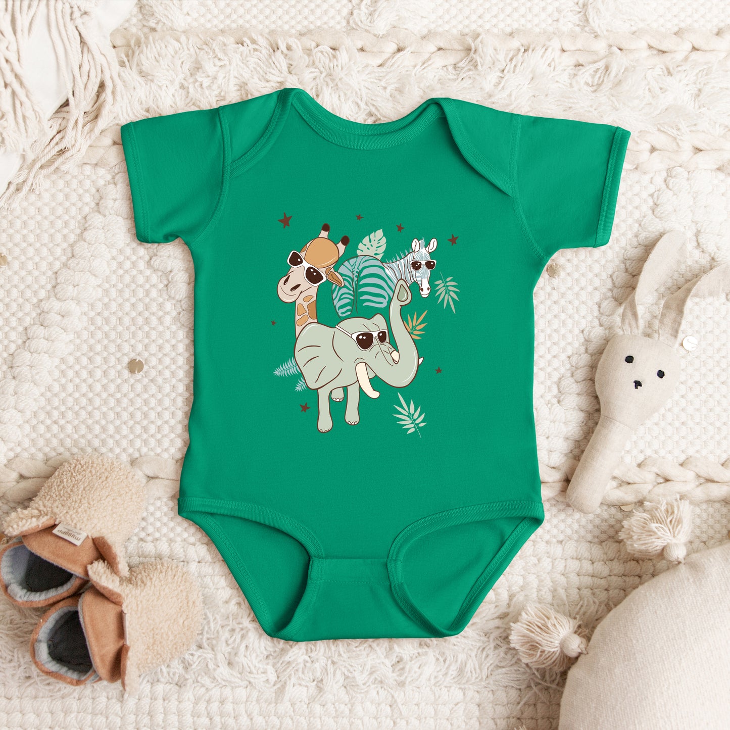 Wild One Animals | Baby Graphic Short Sleeve Onesie