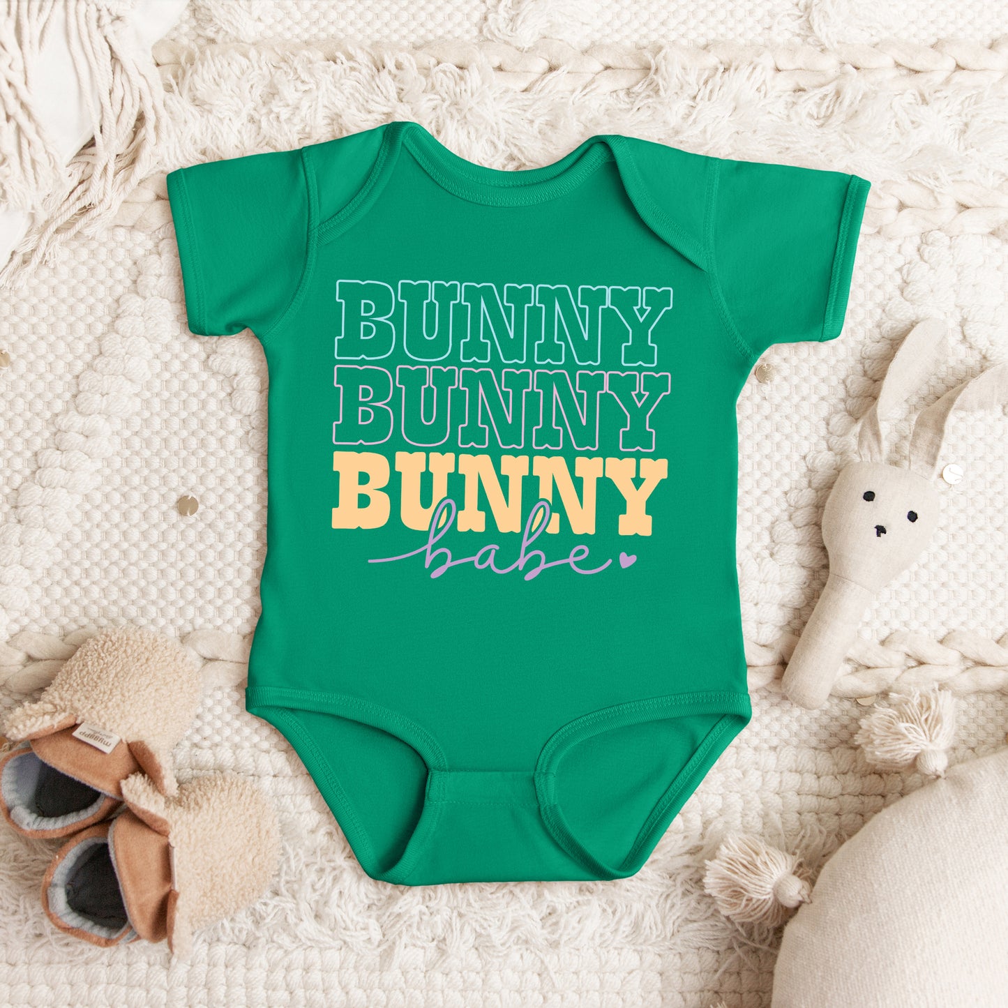 Bunny Babe Cursive | Baby Graphic Short Sleeve Onesie