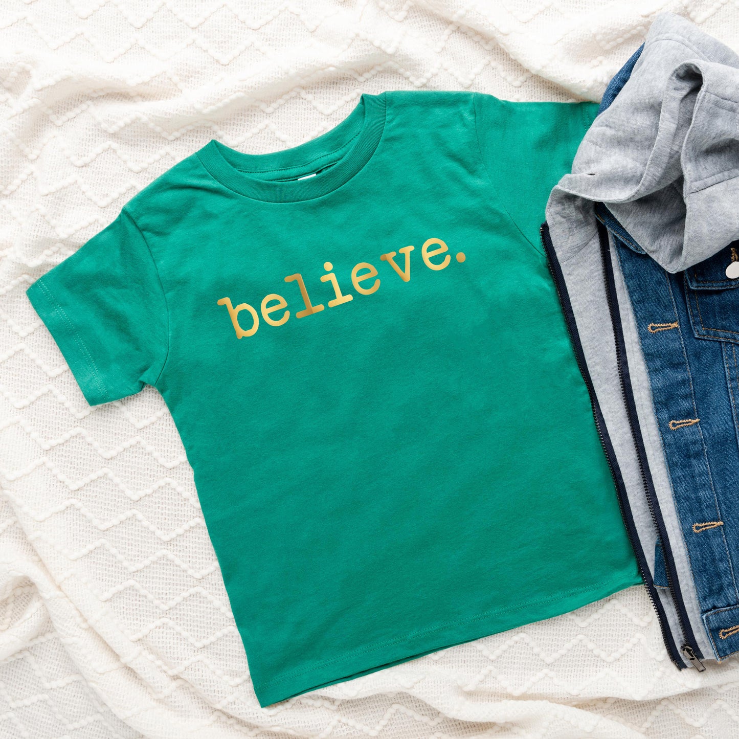 Believe Puff Print | Toddler Graphic Short Sleeve Tee