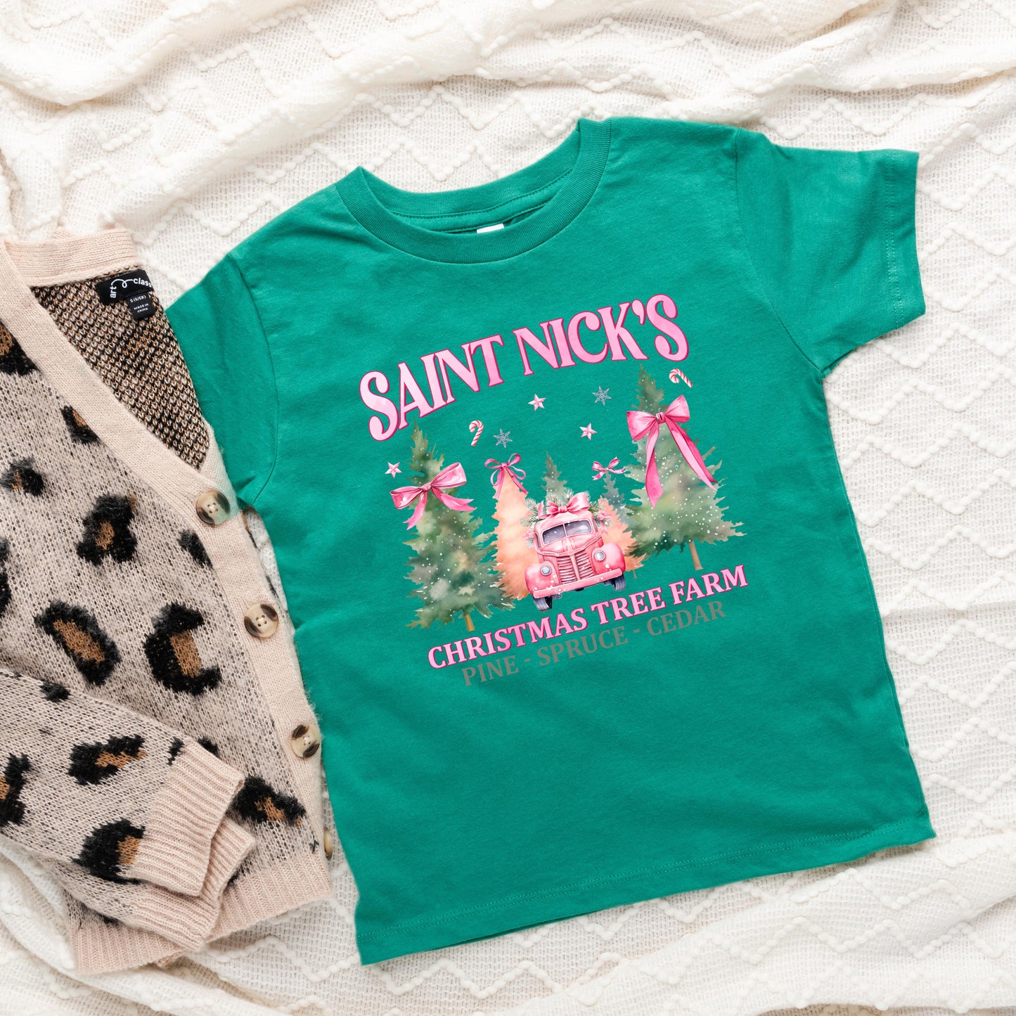 Coquette St. Nick's Tree Farm | Toddler Graphic Short Sleeve Tee