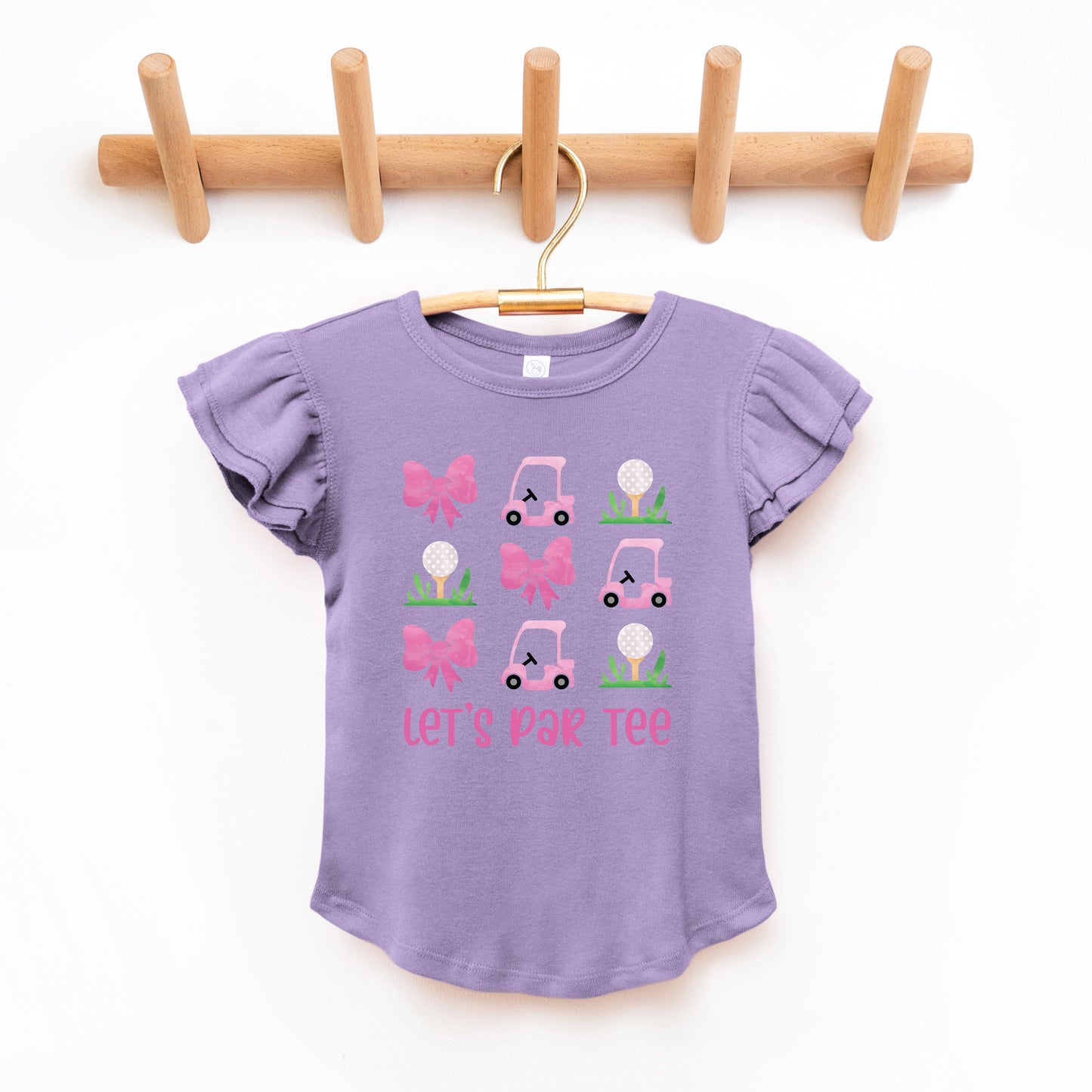 Let's Par Tee Coquette | Toddler Graphic Flutter Sleeve Tee