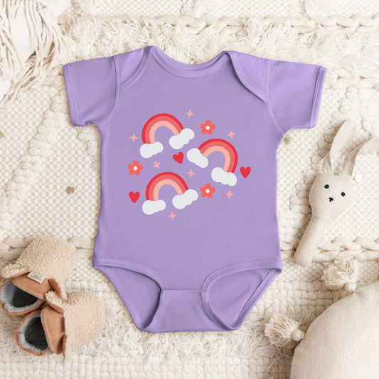 Valentine Rainbow | Baby Graphic Short Sleeve Onesie