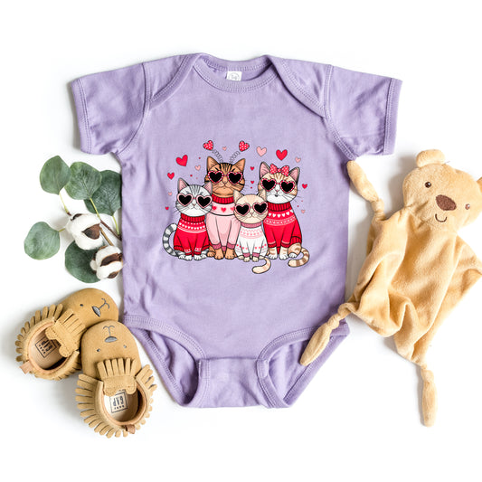 Valentine Kittens | Baby Graphic Short Sleeve Onesie