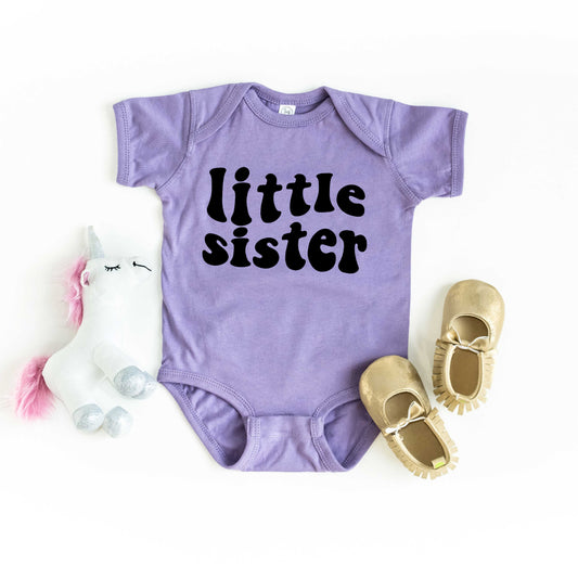 Little Sister Wavy | Baby Graphic Short Sleeve Onesie