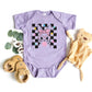 Checkered Groovy Bunny | Baby Graphic Short Sleeve Onesie