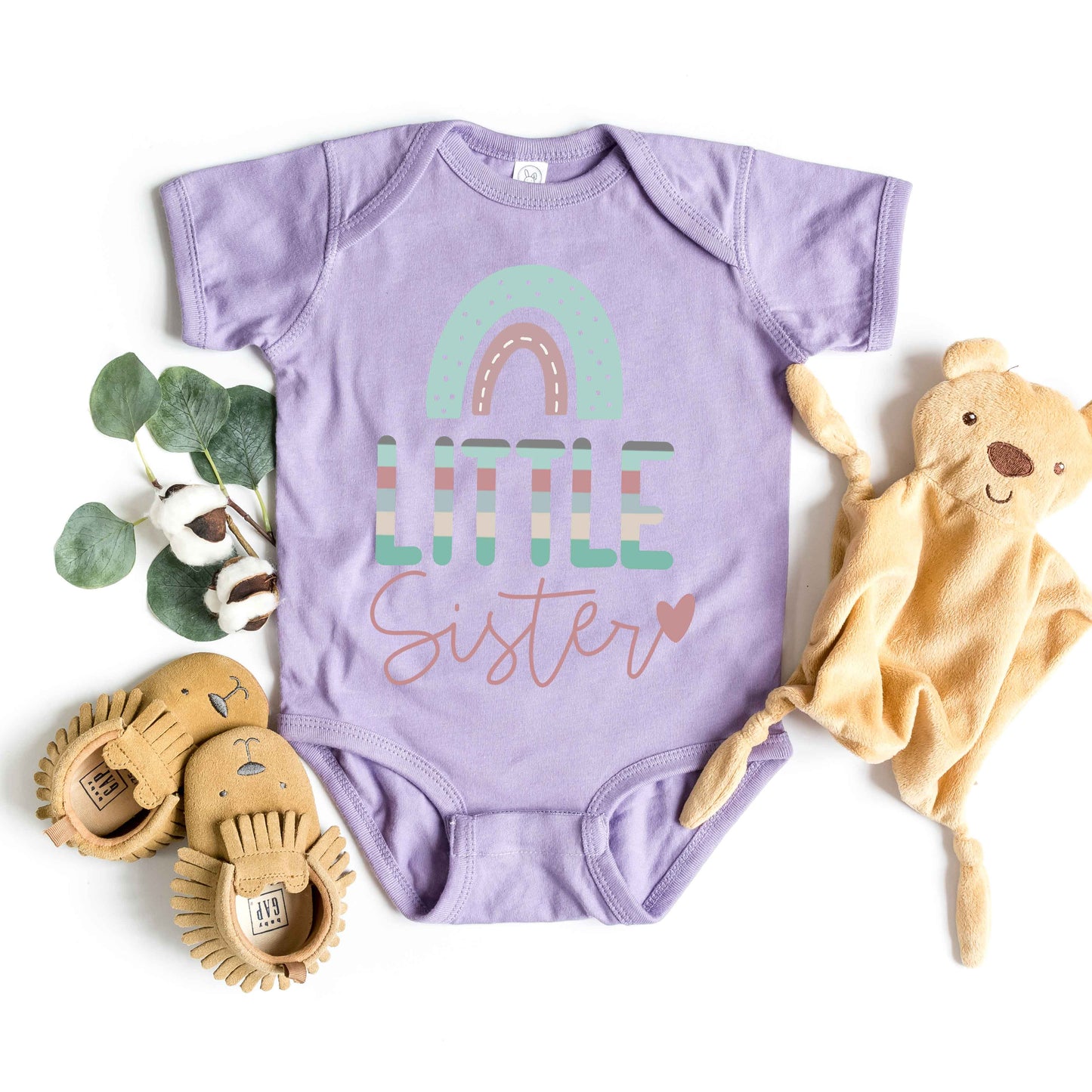 Little Sister Rainbow | Baby Graphic Short Sleeve Onesie