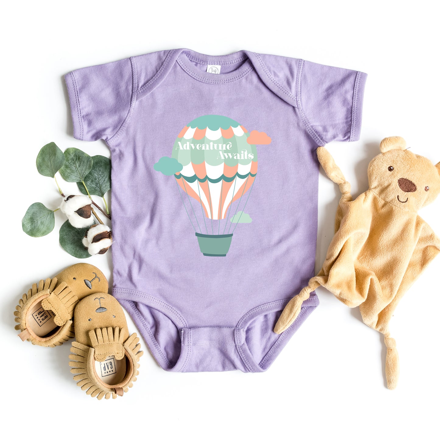 Adventure Awaits Clouds | Baby Graphic Short Sleeve Onesie