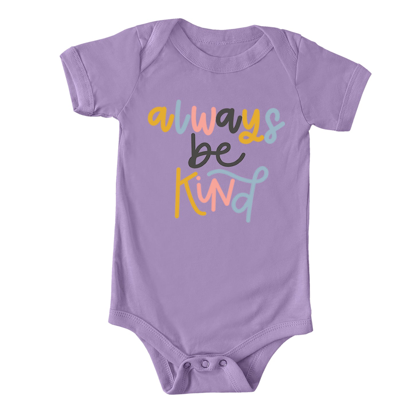 Always Be Kind Colorful | Baby Graphic Short Sleeve Onesie
