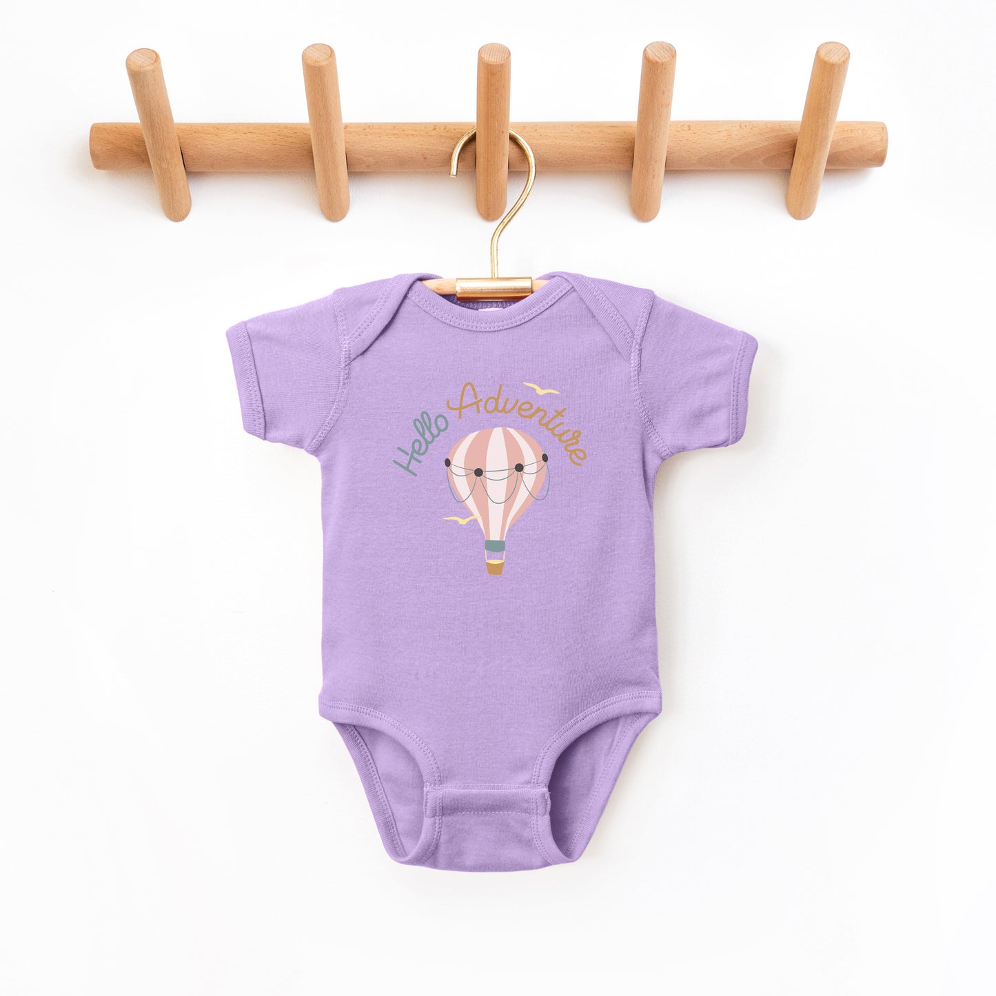 Hello Adventure Balloon | Baby Graphic Short Sleeve Onesie