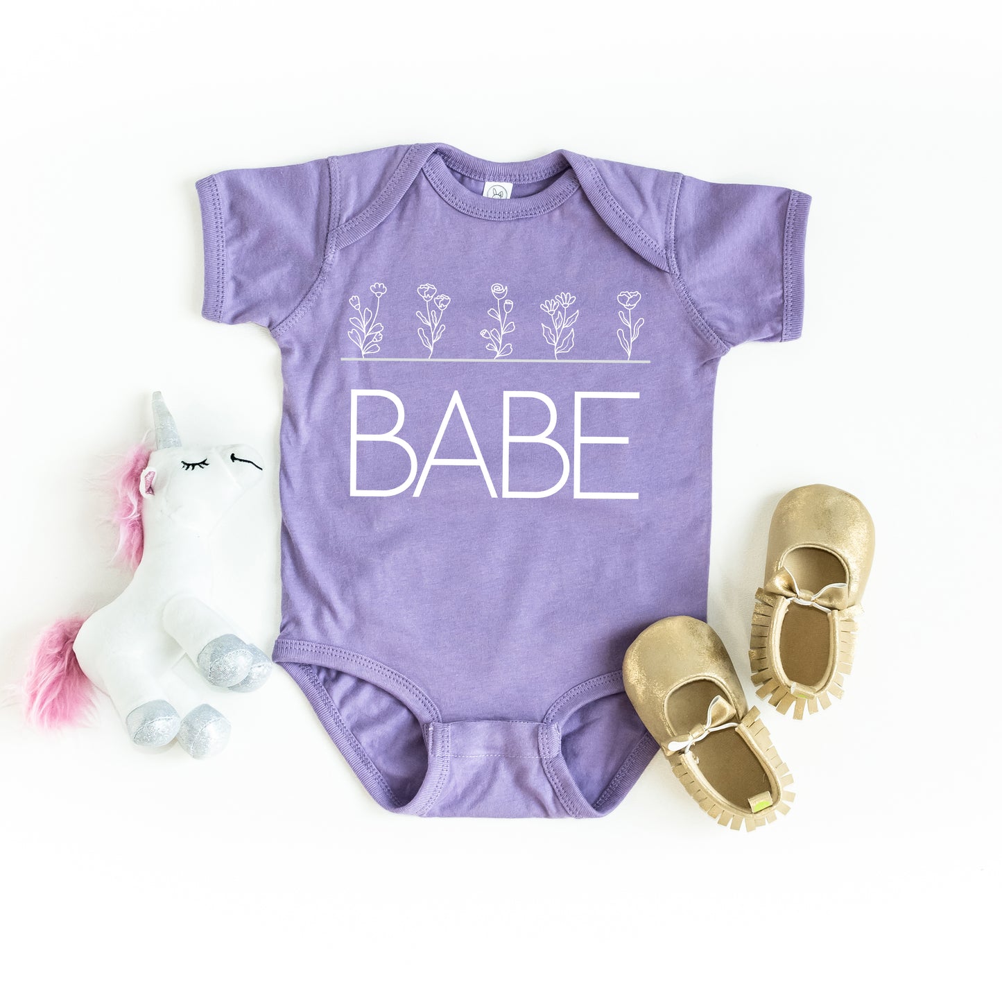 Babe Flowers | Baby Graphic Short Sleeve Onesie