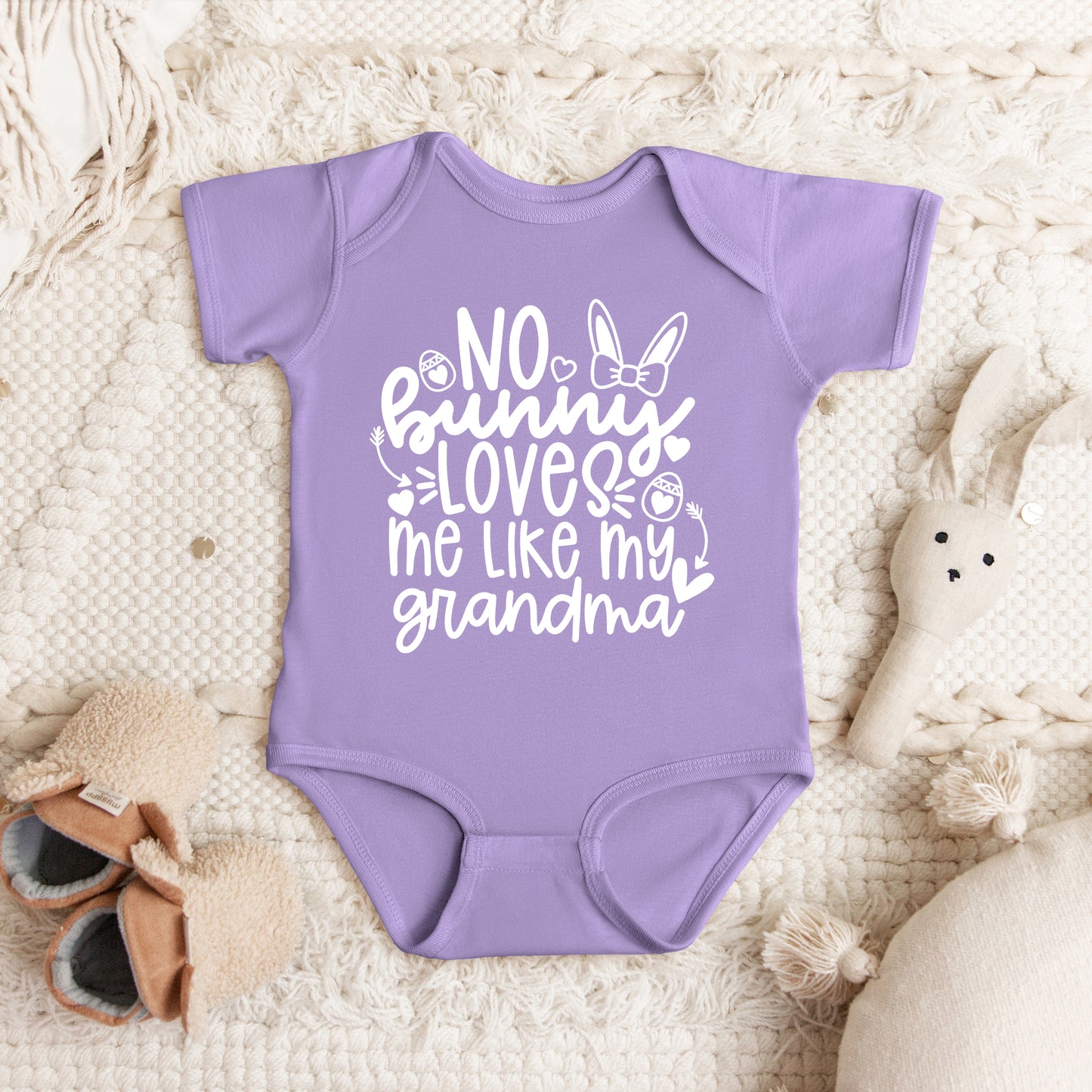 No Bunny Loves Me Like Grandma | Baby Graphic Short Sleeve Onesie