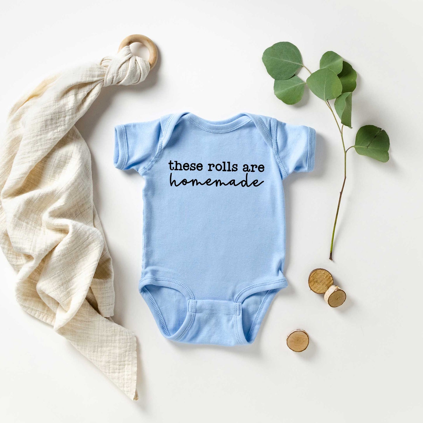 These Rolls Are Homemade | Baby Graphic Short Sleeve Onesie