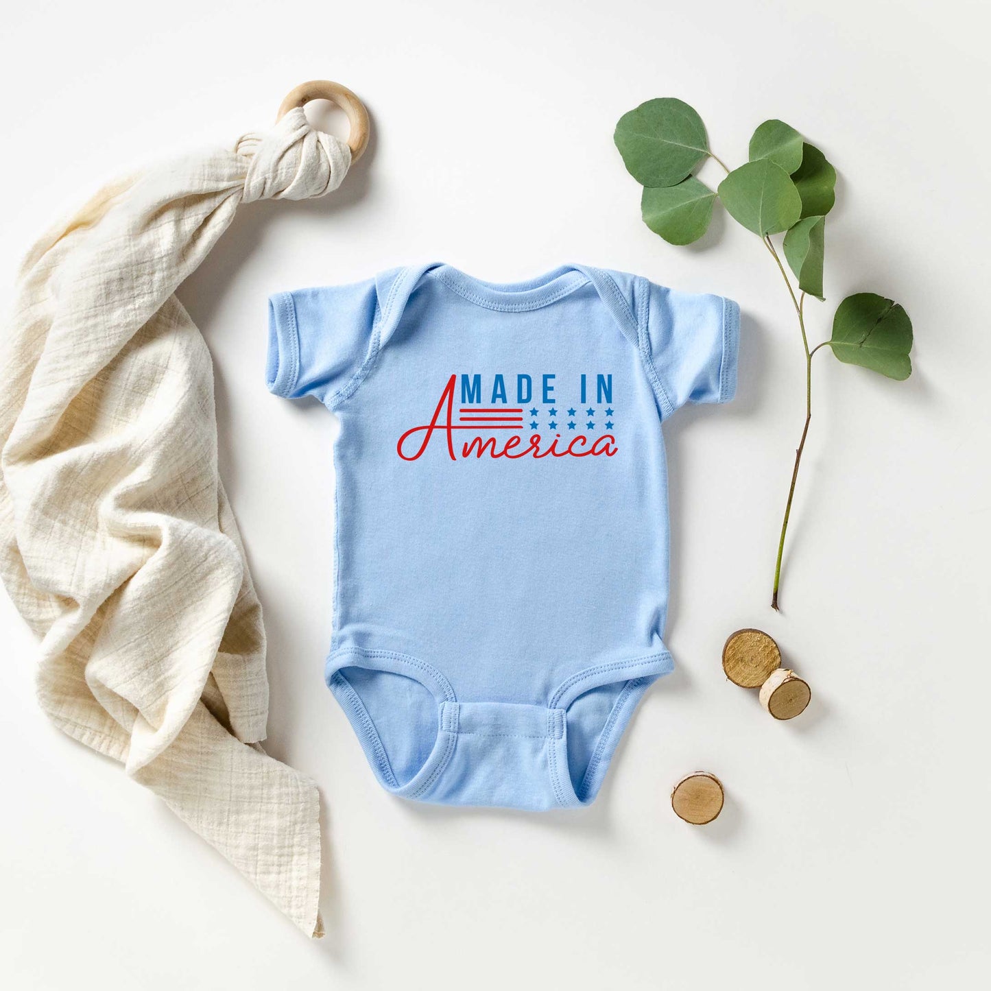 Made In America Stars And Stripes | Baby Graphic Short Sleeve Onesie