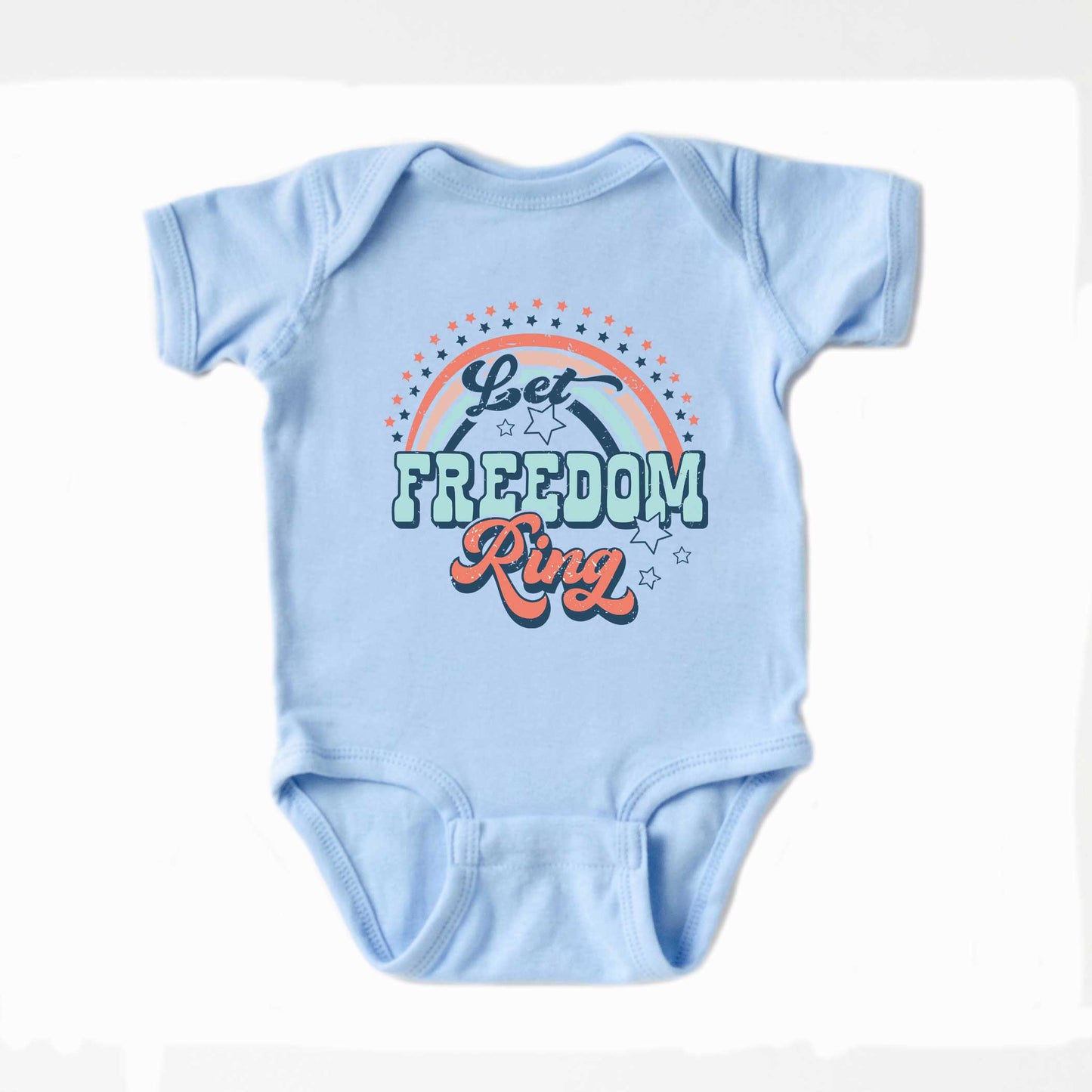 Let Freedom Ring Rainbow | Baby Graphic Short Sleeve Onesie