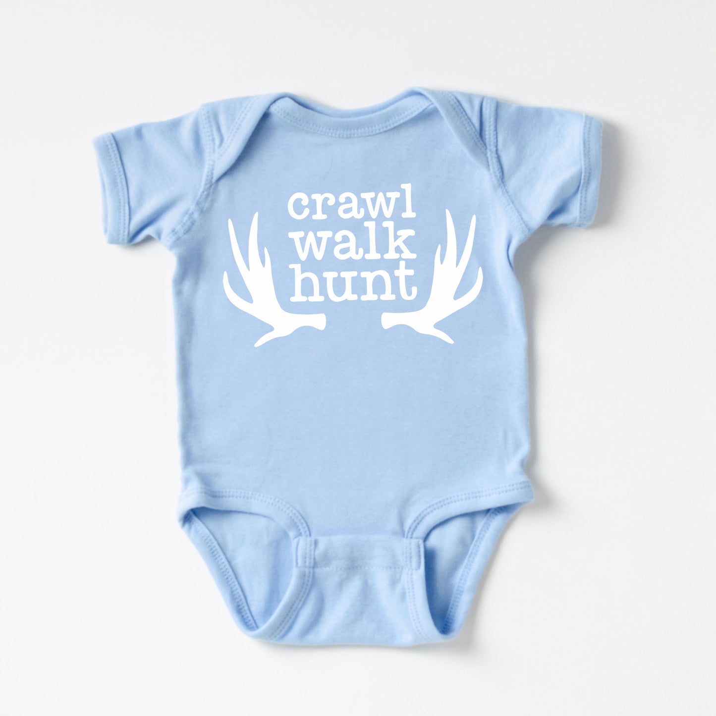 Crawl Walk Hunt | Baby Graphic Short Sleeve Onesie