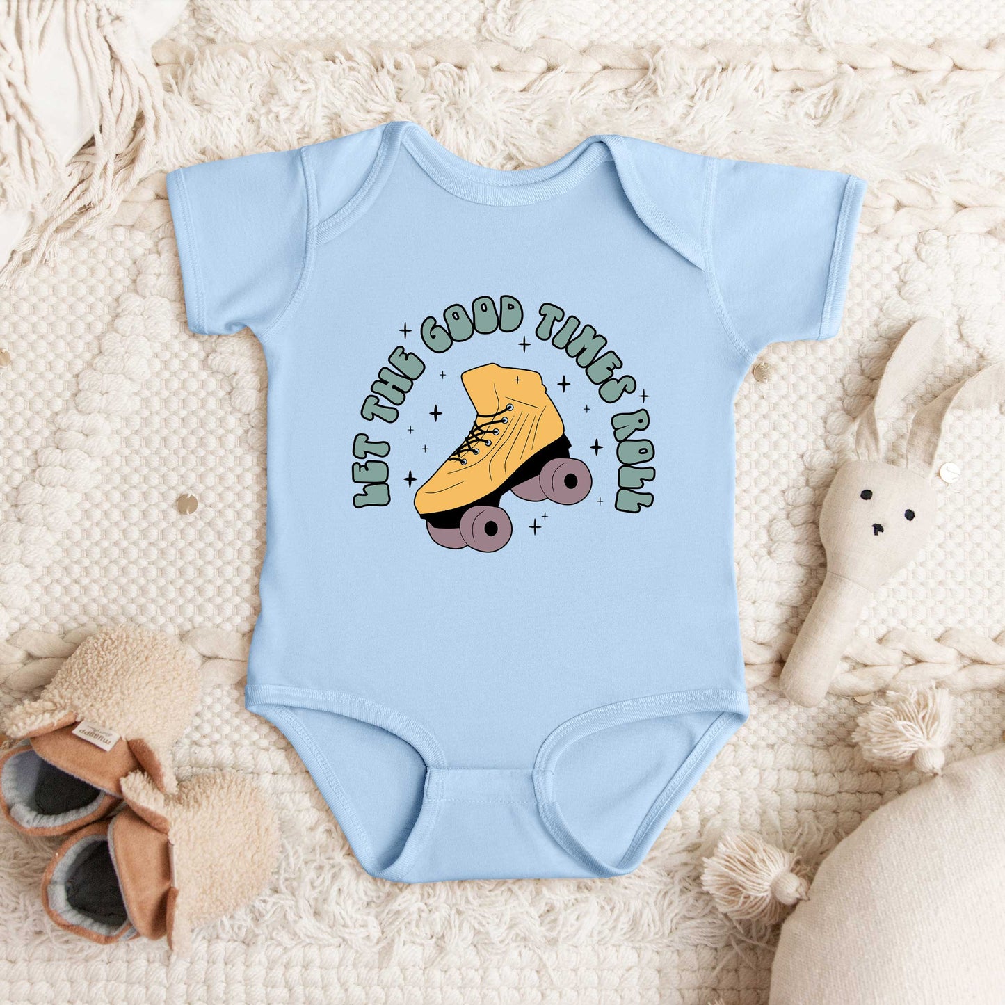 Let The Good Times Roller Skate | Baby Graphic Short Sleeve Onesie