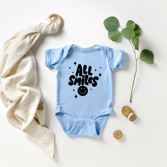 All Smiles Smiley Face | Baby Graphic Short Sleeve Onesie