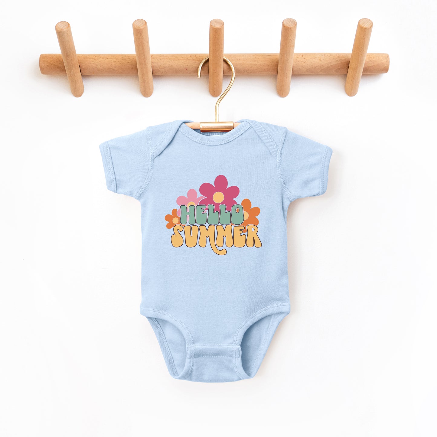 Hello Summer Flowers | Baby Graphic Short Sleeve Onesie