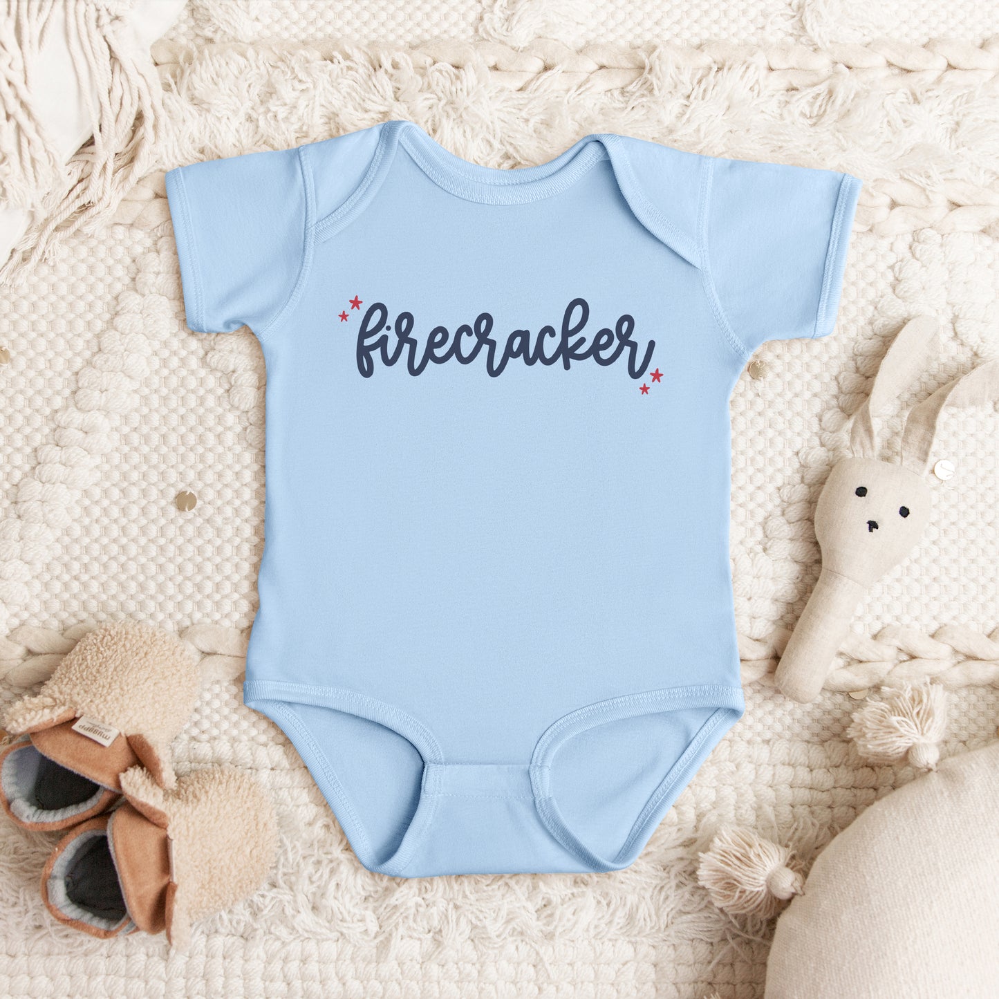 Firecracker Stars | Baby Graphic Short Sleeve Onesie