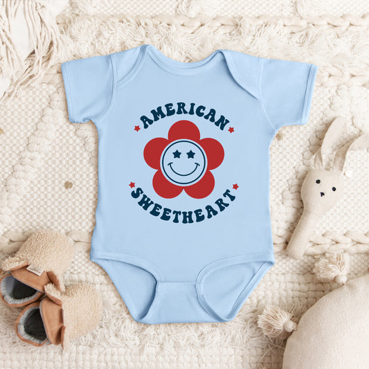 American Sweetheart Flower | Baby Graphic Short Sleeve Onesie