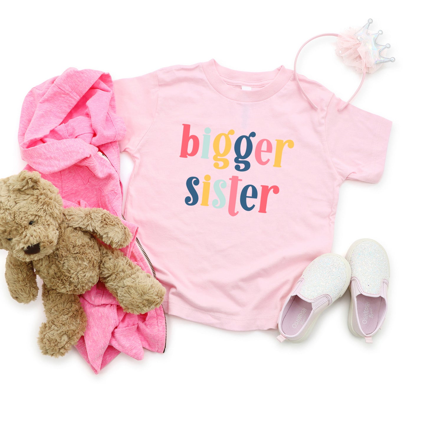 Bigger Sister Colorful | Toddler Graphic Short Sleeve Tee