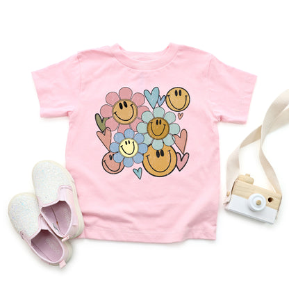 Flower Smiley Face | Toddler Graphic Short Sleeve Tee