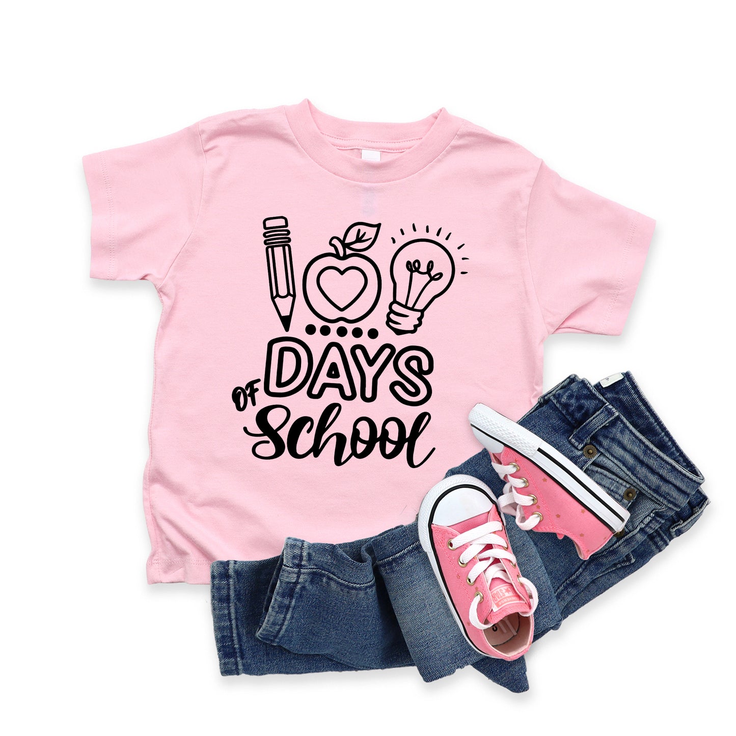 100 Days Of School | Toddler Graphic Short Sleeve Tee