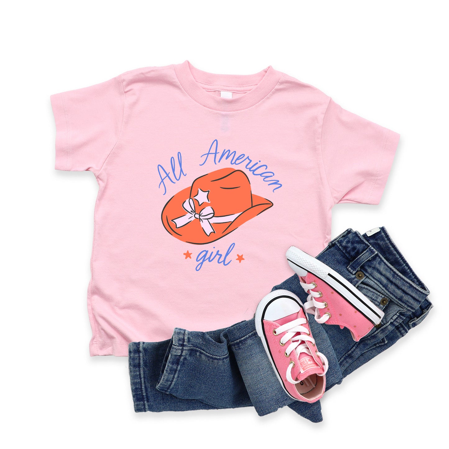 All American Girl Hat | Toddler Graphic Short Sleeve Tee