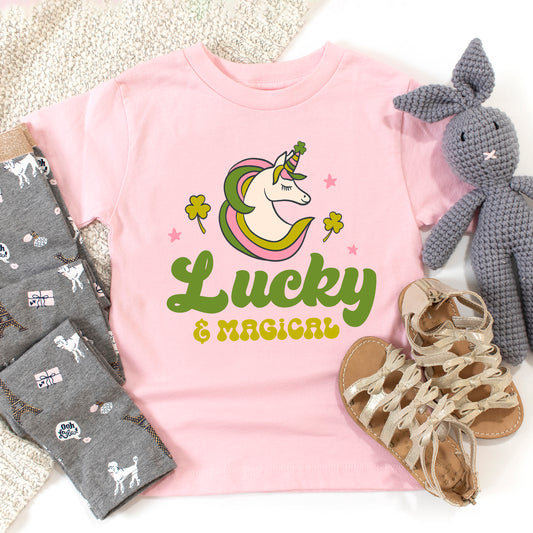 Lucky Magical Unicorn | Toddler Short Sleeve Crew Neck