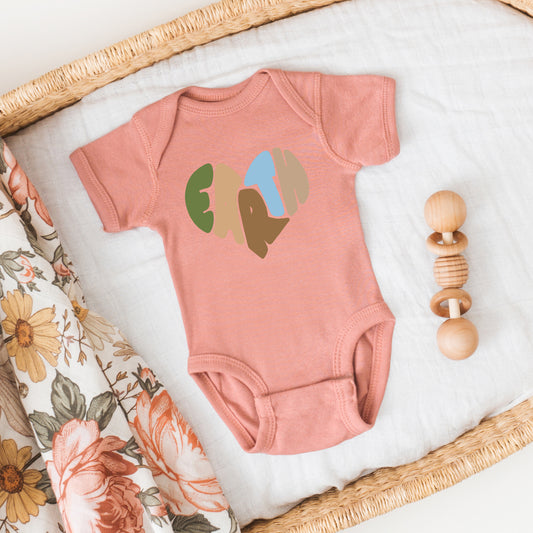 Earth Heart | Baby Graphic Short Sleeve Onesie