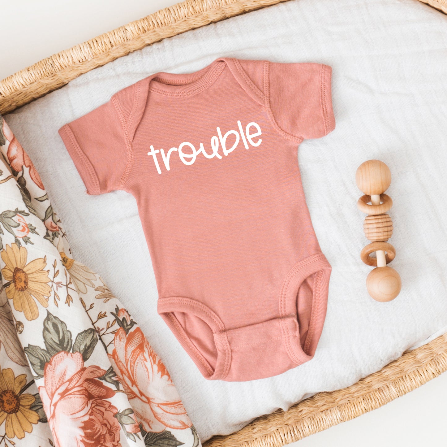 Trouble | Baby Graphic Short Sleeve Onesie