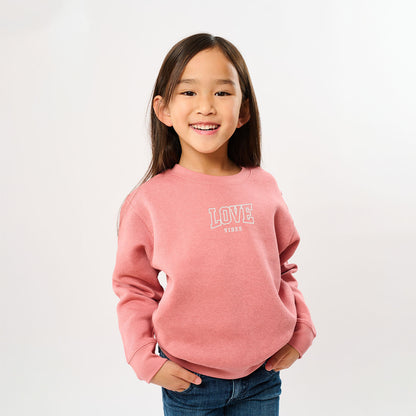 Embroidered Varsity Love Vibes | Toddler Graphic Sweatshirt