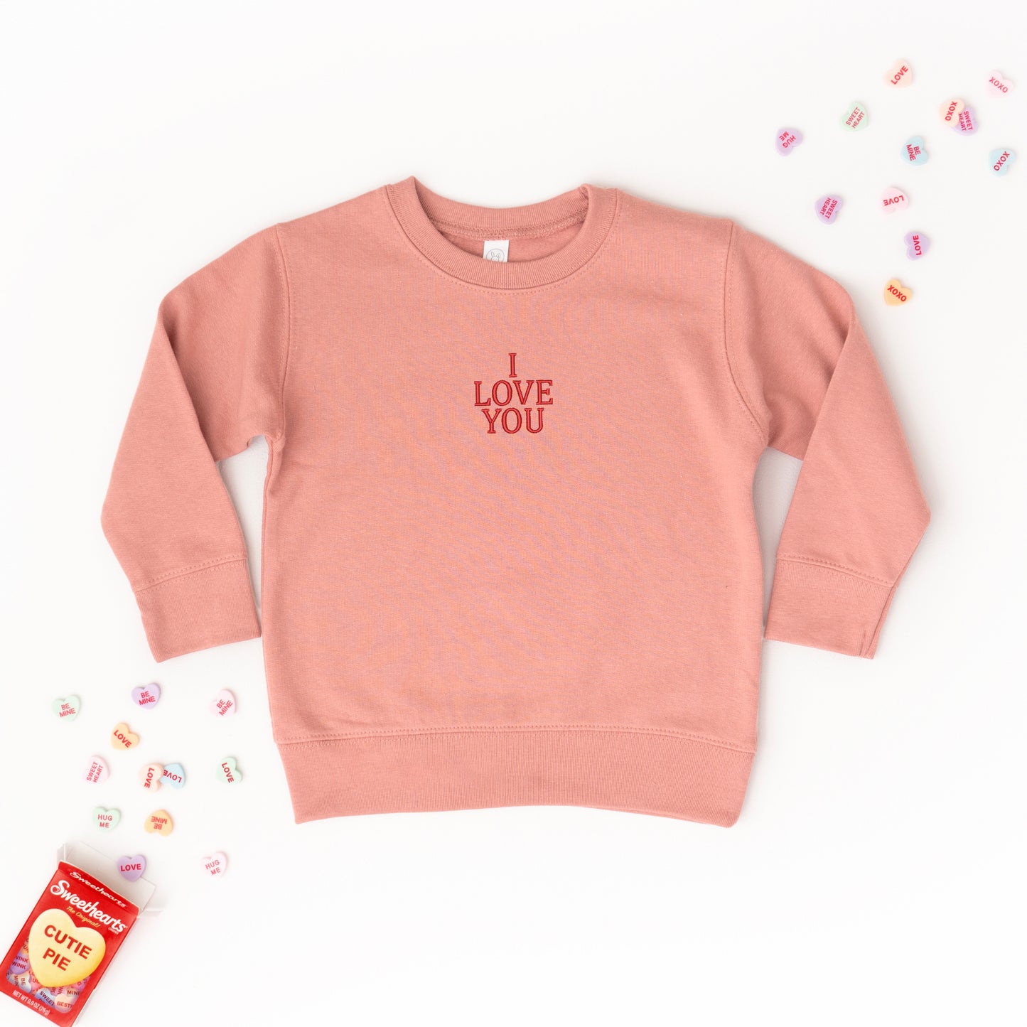 Embroidered I Love You Words | Toddler Graphic Sweatshirt