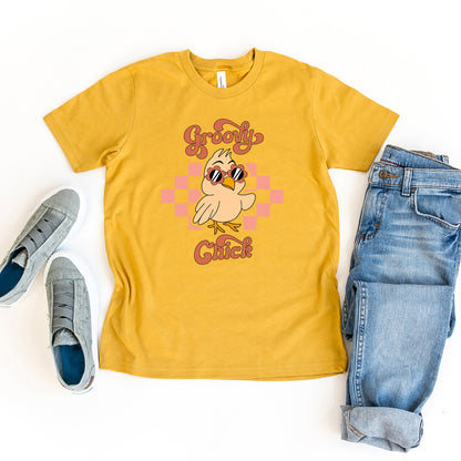 Groovy Chick Checkered | Youth Graphic Short Sleeve Tee