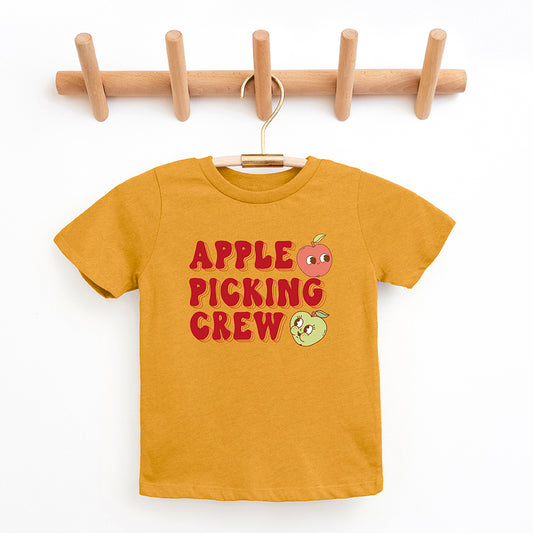 Cartoon Apple Picking Crew | Youth Graphic Short Sleeve Tee