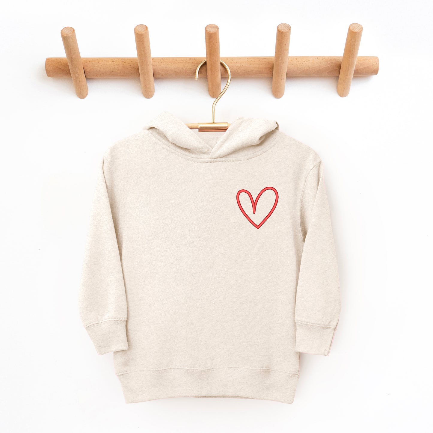 Embroidered Hand Drawn Heart | Toddler Graphic Hoodie