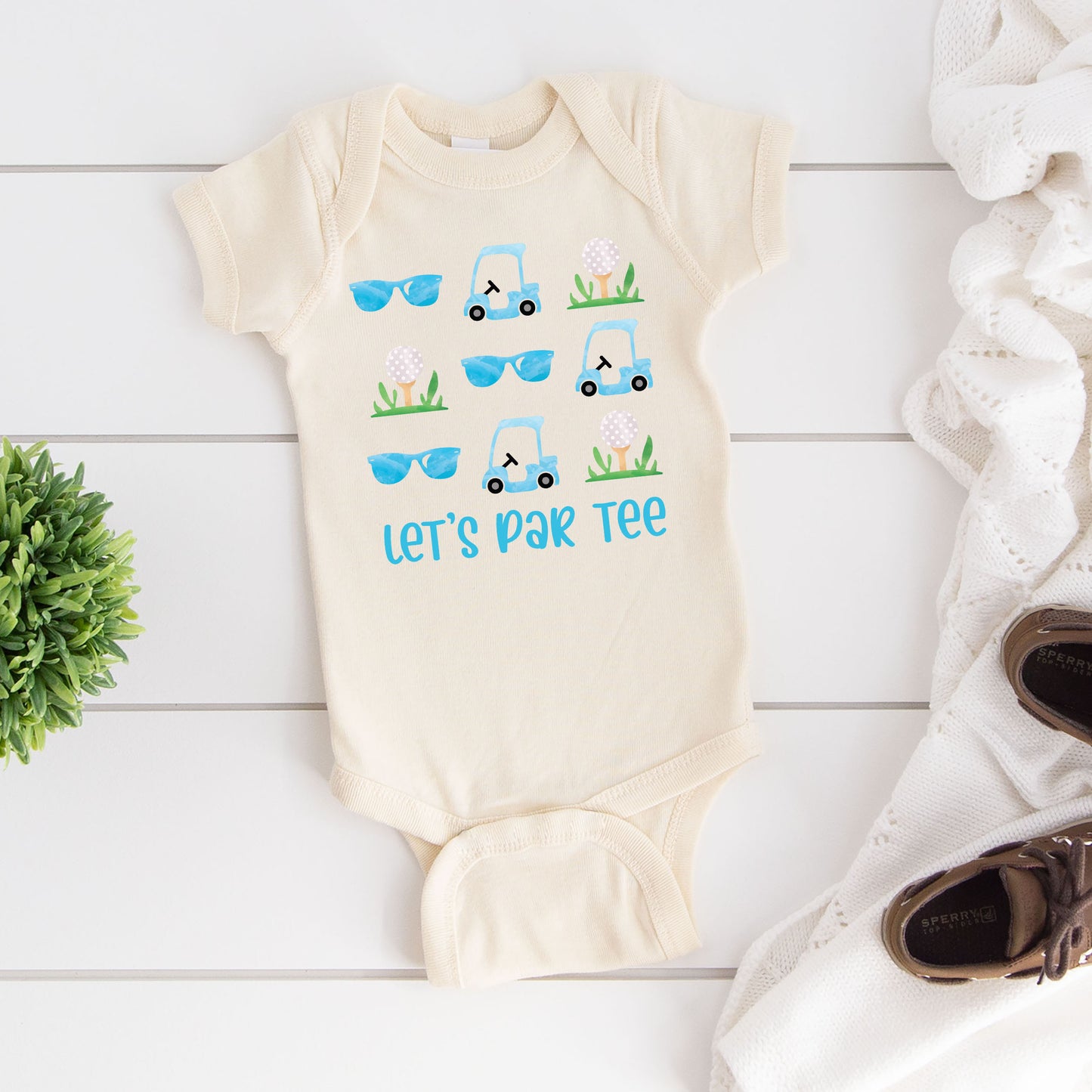 Let's Par Tee Sunglasses | Baby Graphic Short Sleeve Onesie