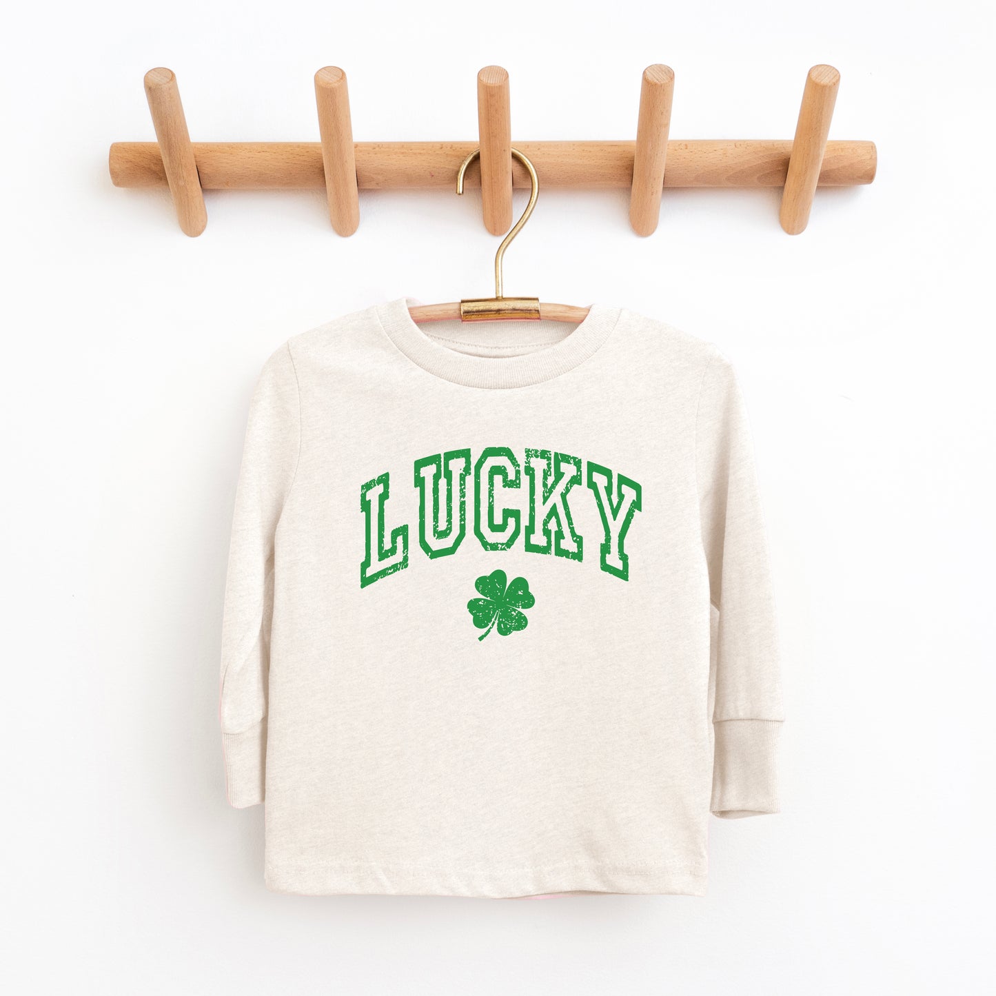 Lucky Clover Distressed | Toddler Graphic Long Sleeve Tee