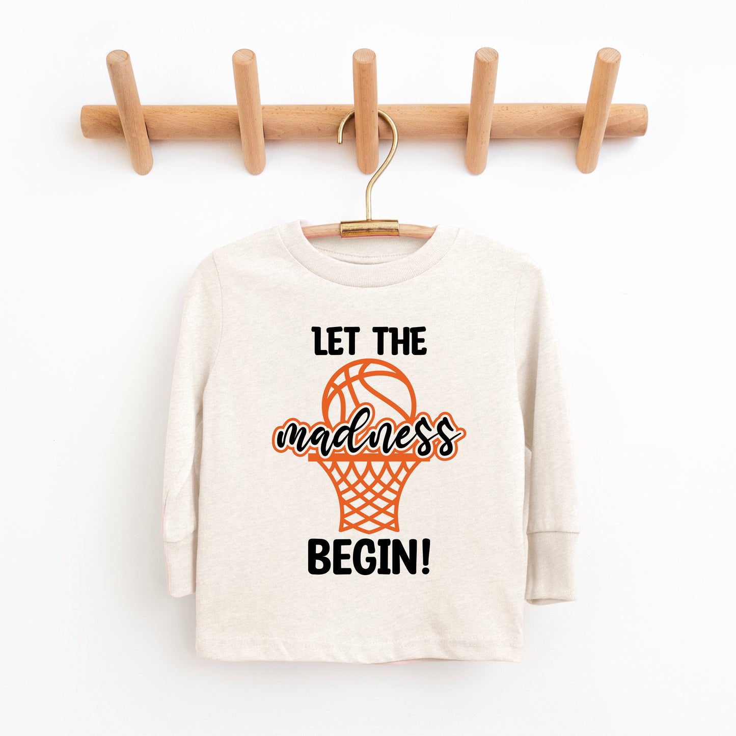 Basketball Madness Hoop | Toddler Graphic Long Sleeve Tee