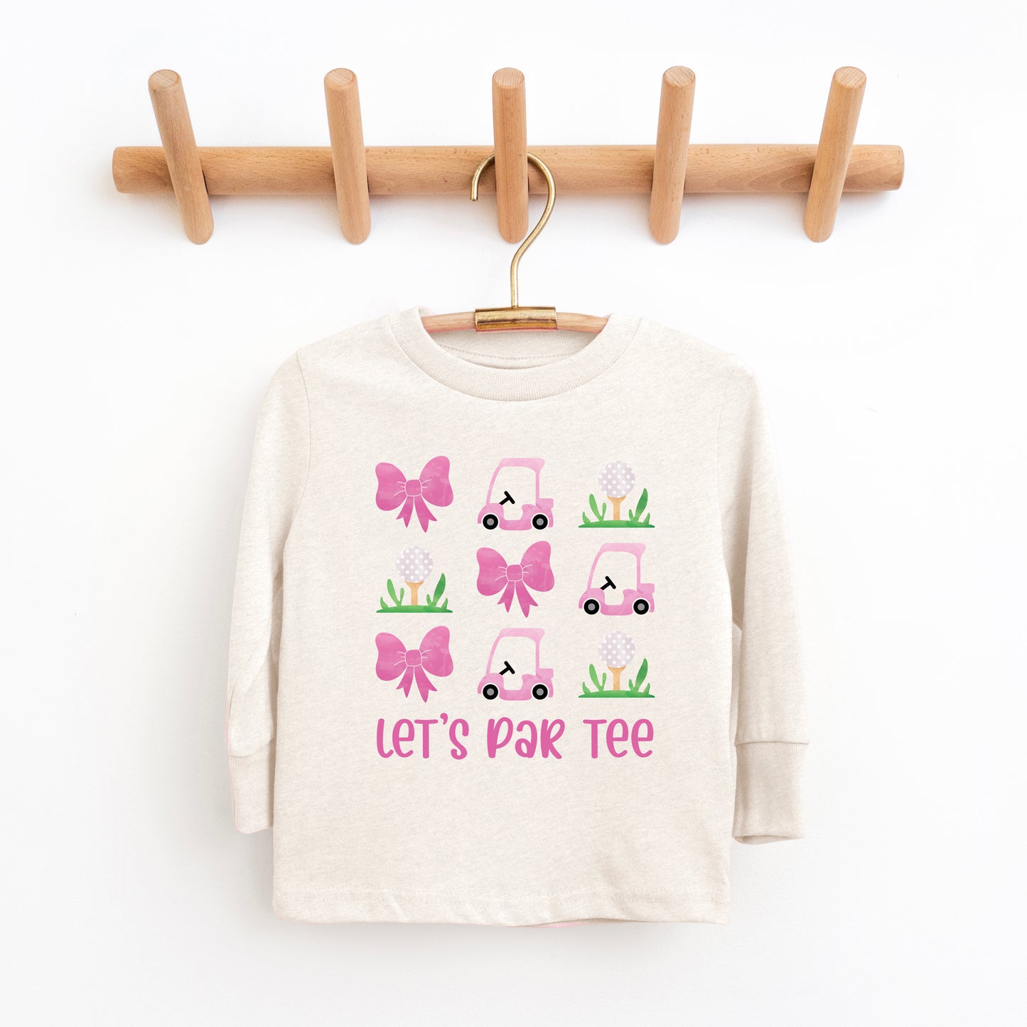 Let's Par Tee Coquette | Toddler Graphic Long Sleeve Tee