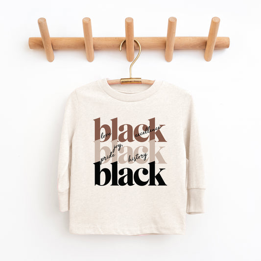 Black History Stacked | Toddler Graphic Long Sleeve Tee