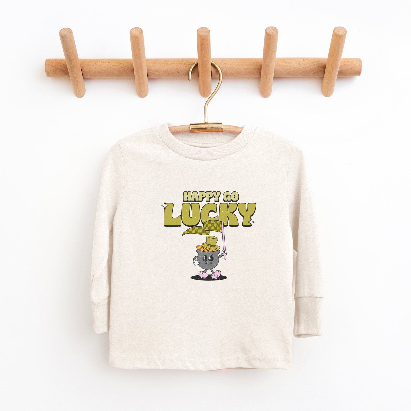 Happy Go Lucky Pot of Gold | Toddler Graphic Long Sleeve Tee