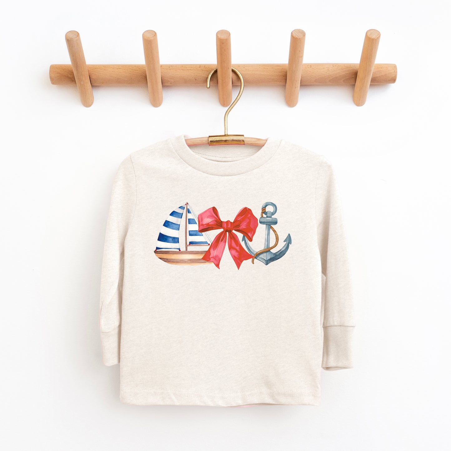Coquette Ship Anchor | Toddler Graphic Long Sleeve Tee