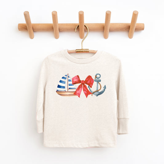 Coquette Ship Anchor | Toddler Graphic Long Sleeve Tee