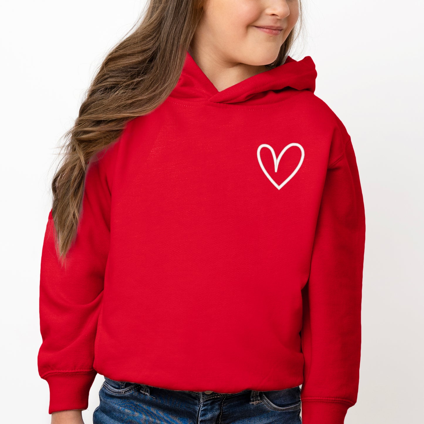 Embroidered Hand Drawn Heart | Toddler Graphic Hoodie