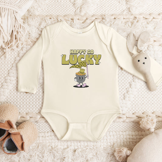 Happy Go Lucky Pot of Gold | Baby Graphic Long Sleeve Onesie