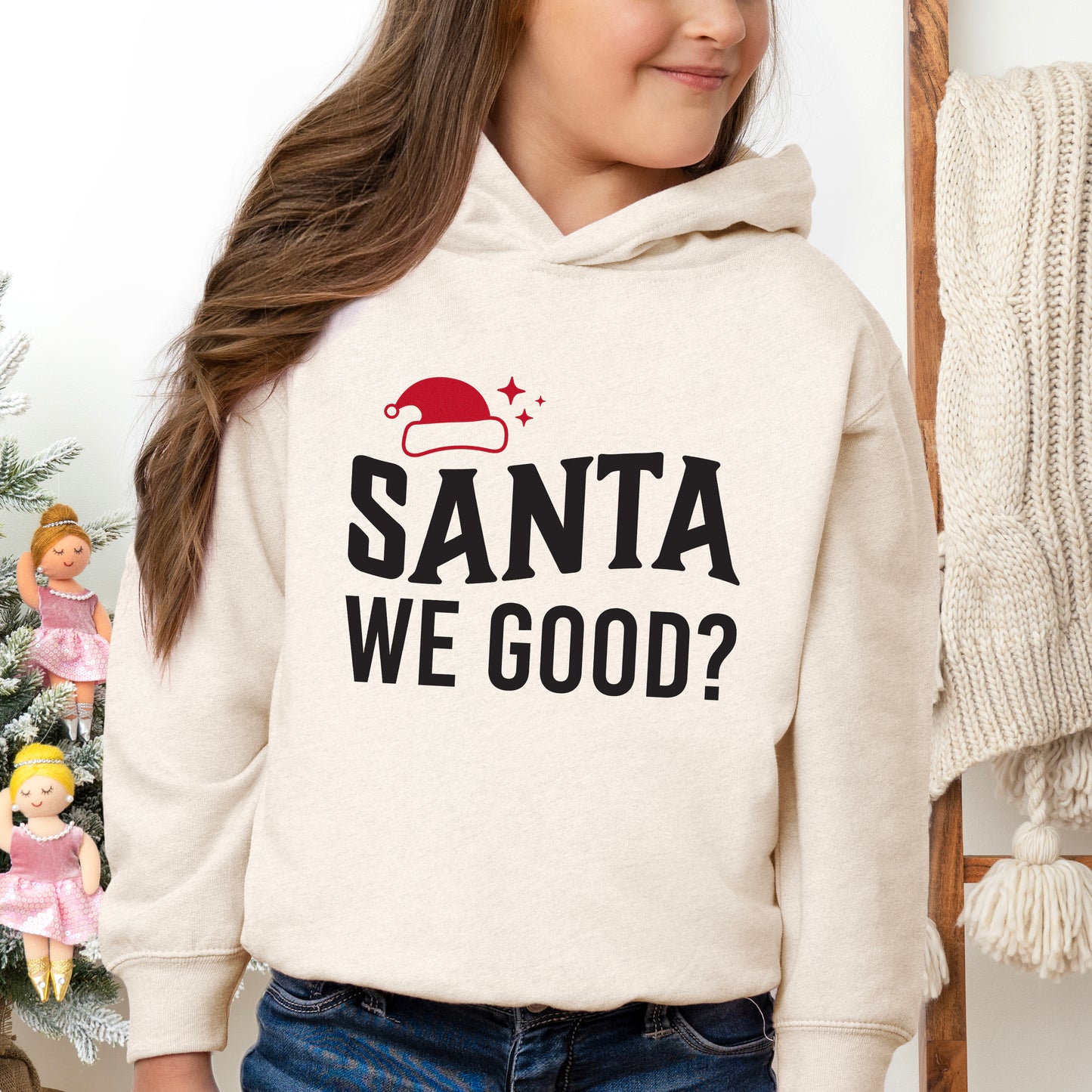 Santa We Good Glitter | Toddler Graphic Hoodie