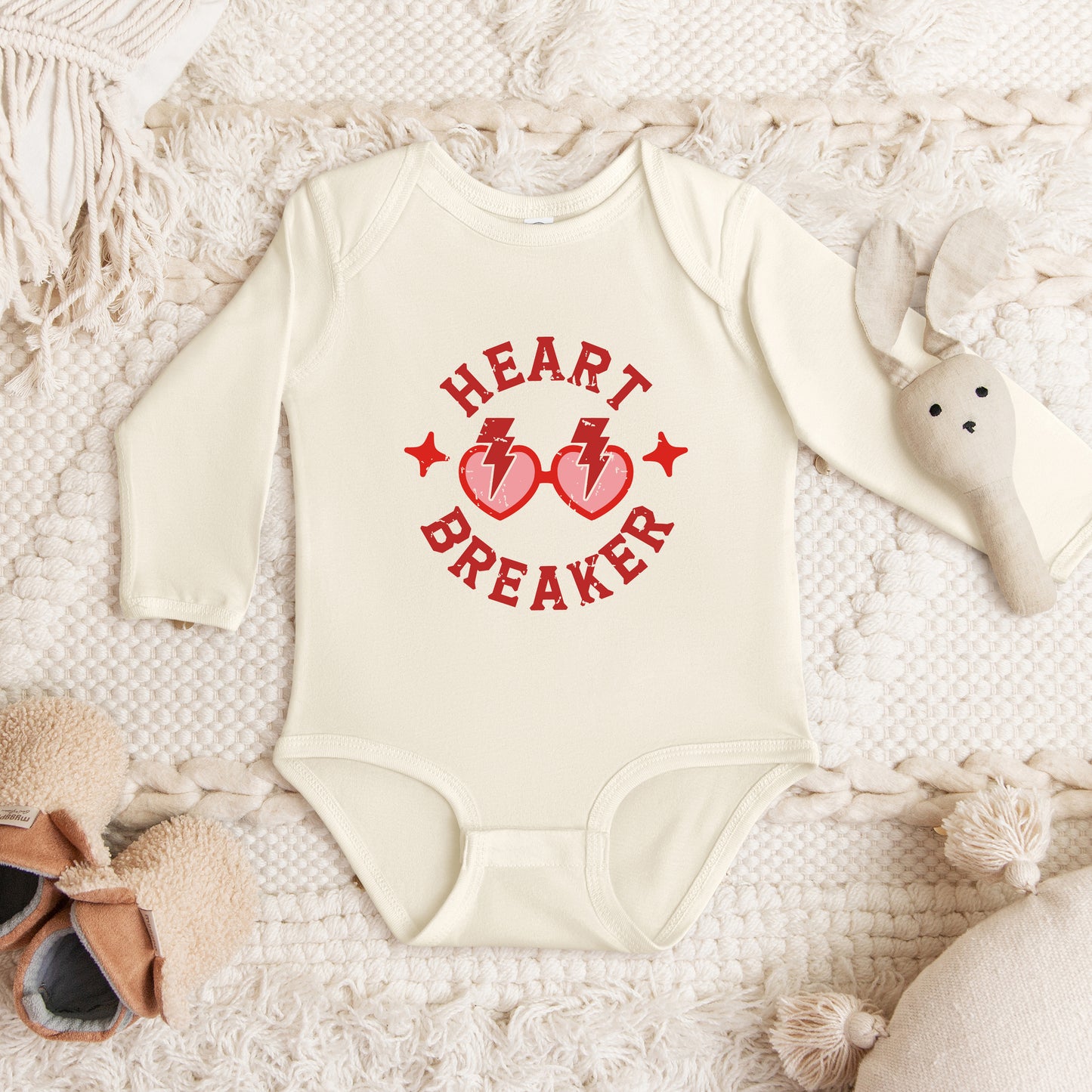 Heart Breaker Sunglasses | Baby Graphic Long Sleeve Onesie