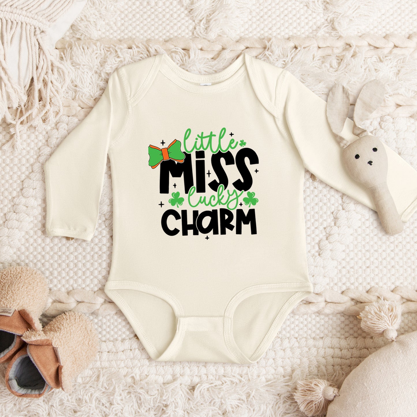 Little Miss Lucky Charm | Baby Graphic Long Sleeve Onesie