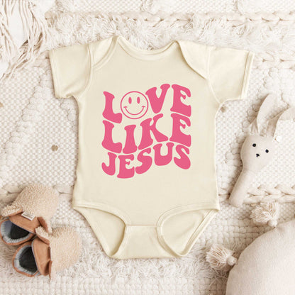 Love Like Jesus Smiley Face | Baby Graphic Short Sleeve Onesie